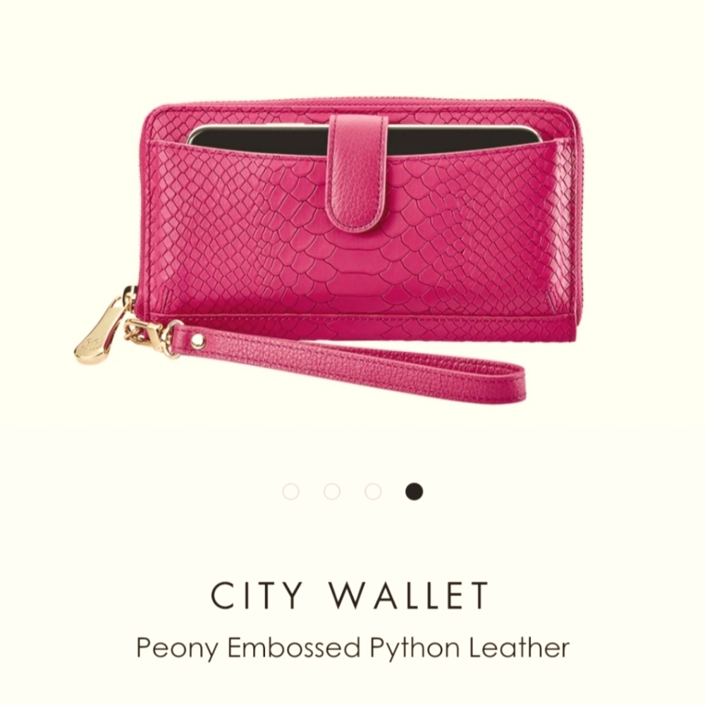 Gigi City Walletraspberry Embossed Python Leather - image 7